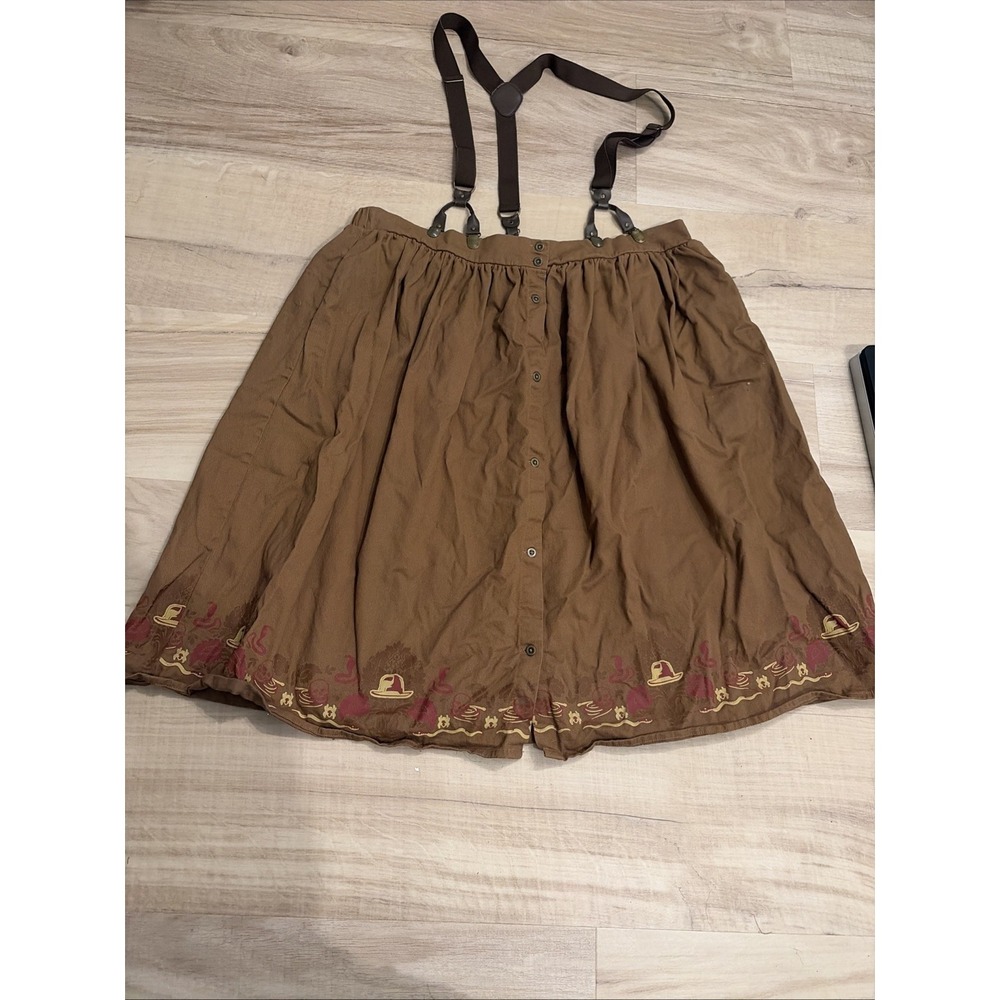Her Universe Indiana Jones Retro Button-Up Skirt w/ Suspenders Size 1